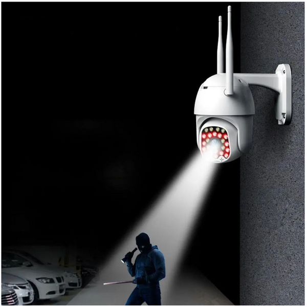 AllSafeX™ Wifi Outdoor Security Camera Night Vision with Light & Sound Alarm