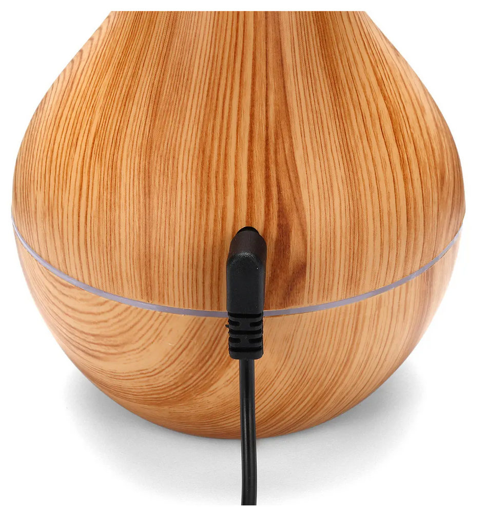 CalmEZ™ Electric Wood Grain Aromatherapy Essential Oil Diffuser with USB & LED Lights